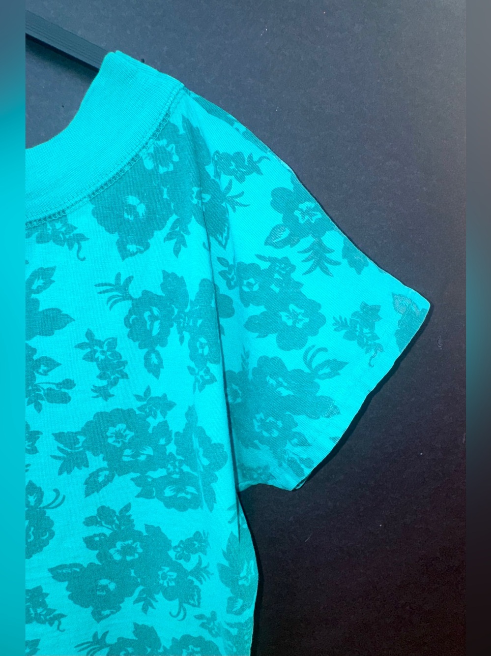 Vintage 80’s & 90’s Traffic Jam, Teal & Turquoise floral Top. M - Picture 3 of 15